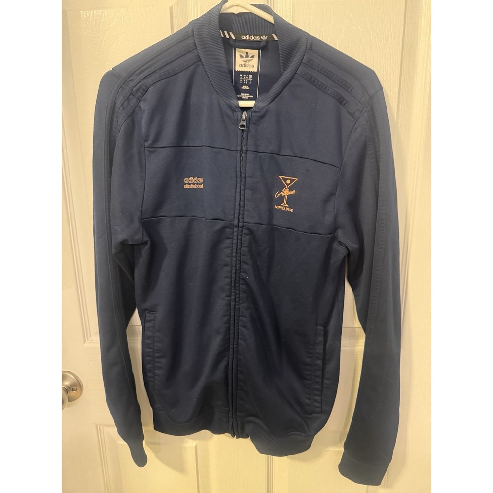 Adidas x Alltimers Track Jacket Mens S Small Navy Blue VIP Lounge Skateboarding